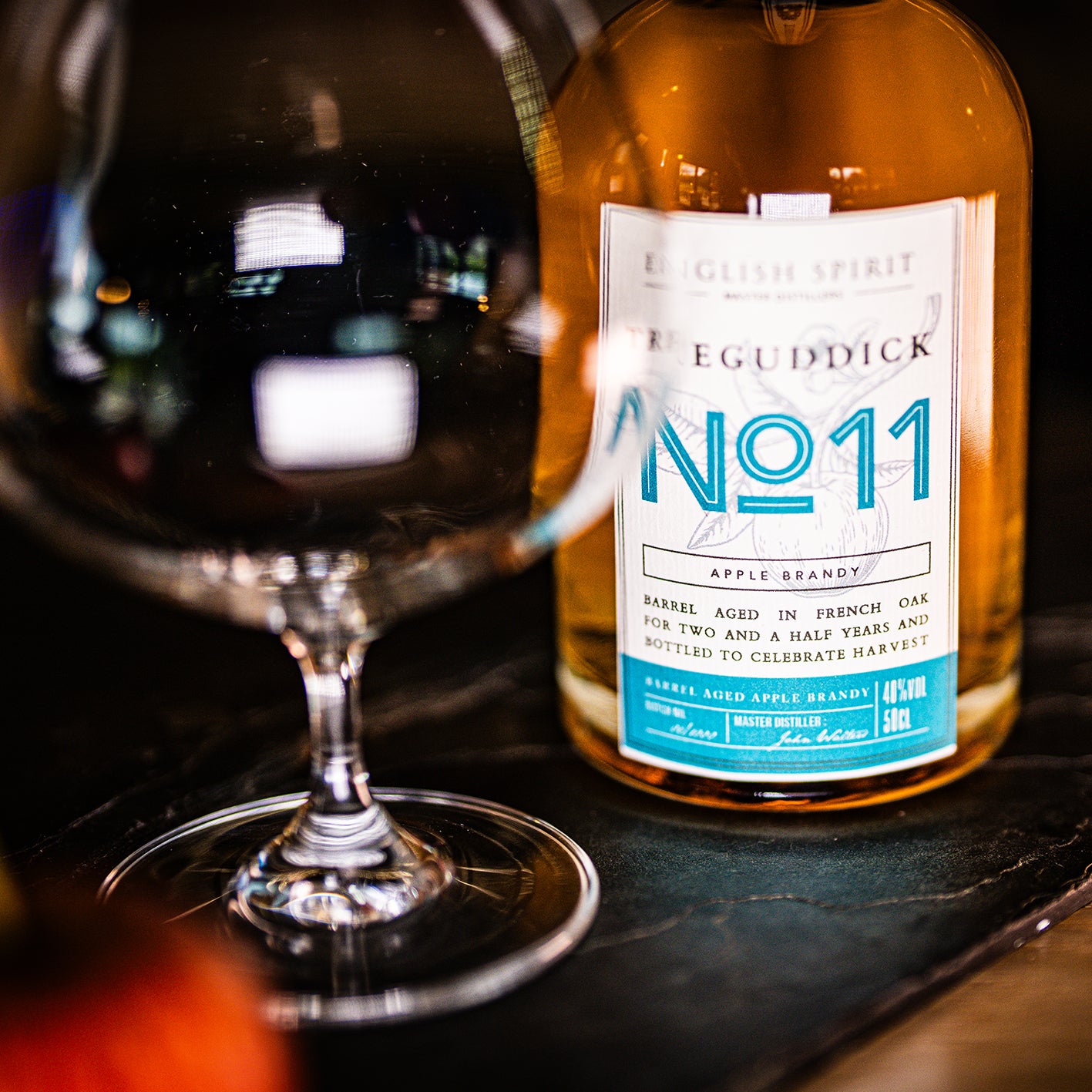 Limited Edition Apple Brandy. Crisp apple freshness balanced with vanilla and oak notes. Double distilled cider, then matured in oak barrels.