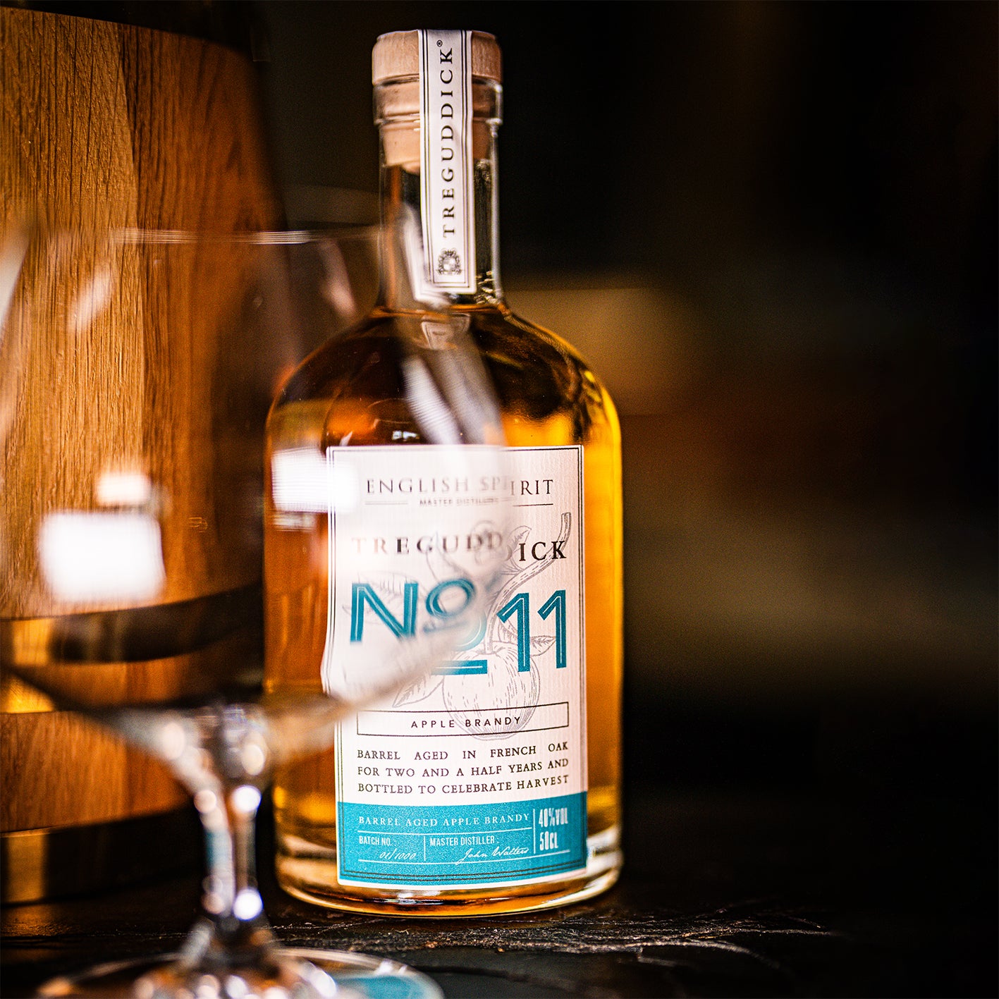 Limited Edition Apple Brandy. Crisp apple freshness balanced with vanilla and oak notes. Double distilled cider, then matured in oak barrels.