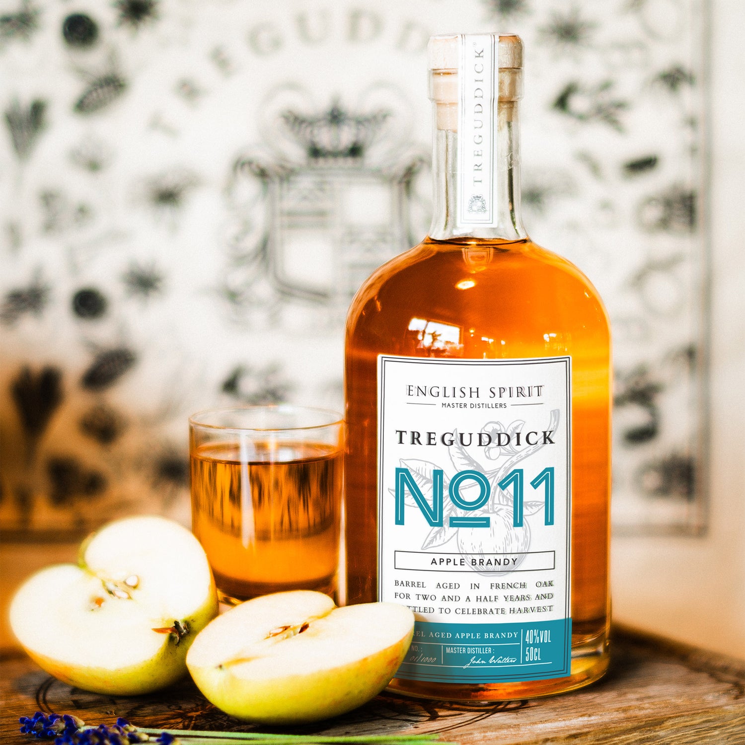 Limited Edition Apple Brandy. Crisp apple freshness balanced with vanilla and oak notes. Double distilled cider, then matured in oak barrels.