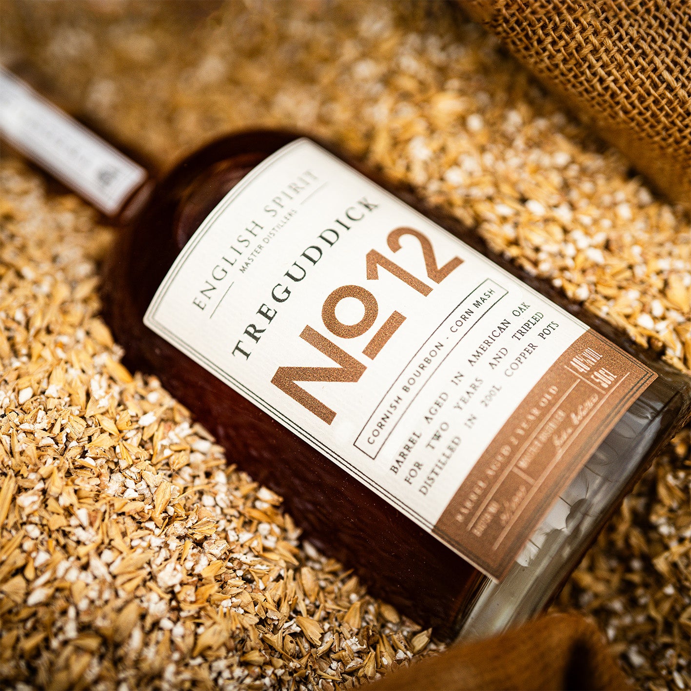 Barrel aged Cornish Bourbon made from corn mash, and aged in American oak for two years and tripled distilled in 200l copper pots. 