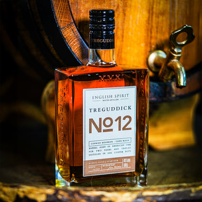 Barrel aged Cornish Bourbon made from corn mash, and aged in American oak for two years and tripled distilled in 200l copper pots. 