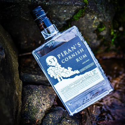 Discover St Piran's Cornish Rum: handcrafted, triple-distilled white rum infused with rich notes of raisin, caramel & coconut 